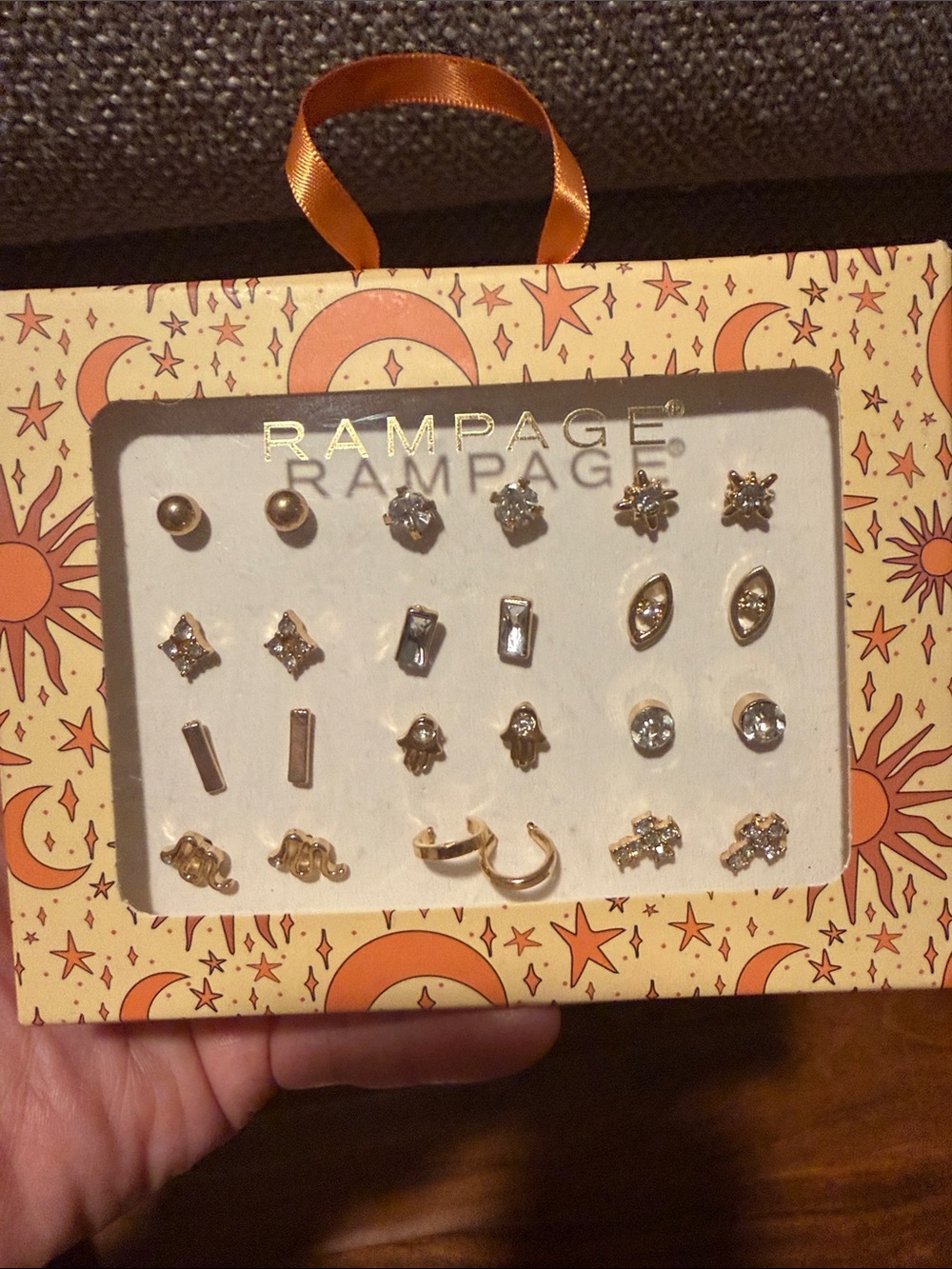 Rampage Gold-Tone Mixed Stud and Hoop Earring Set